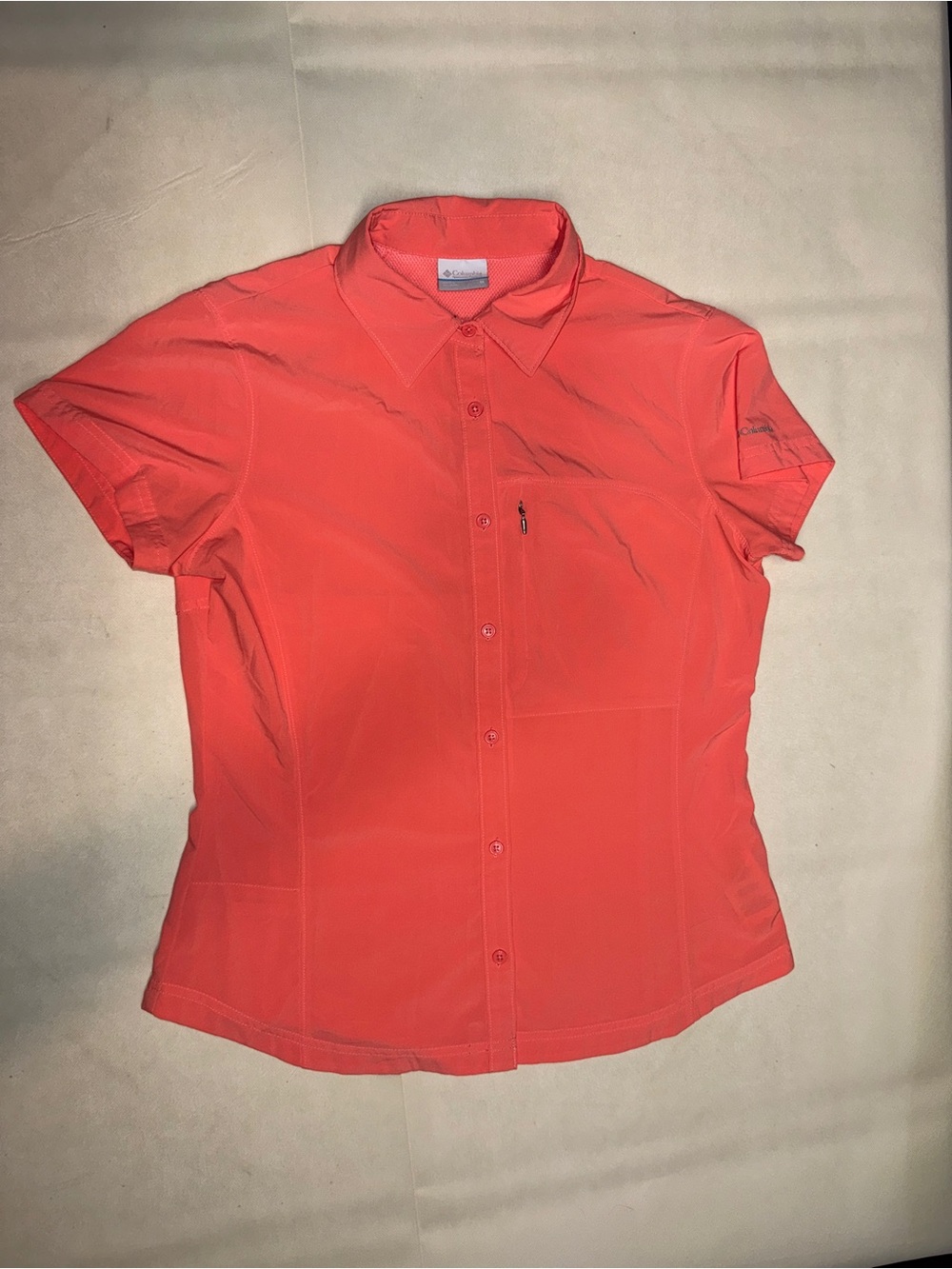 Columbia Women’s Short-Sleeve Button-Down Shirt - Coral